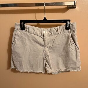 Nili Lotan Beige Cream Frayed Hem Women's Shorts